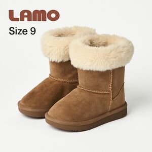 Lamo Toddler Girls Faux Suede Winter Boots Brown Faux Fur Size 9C